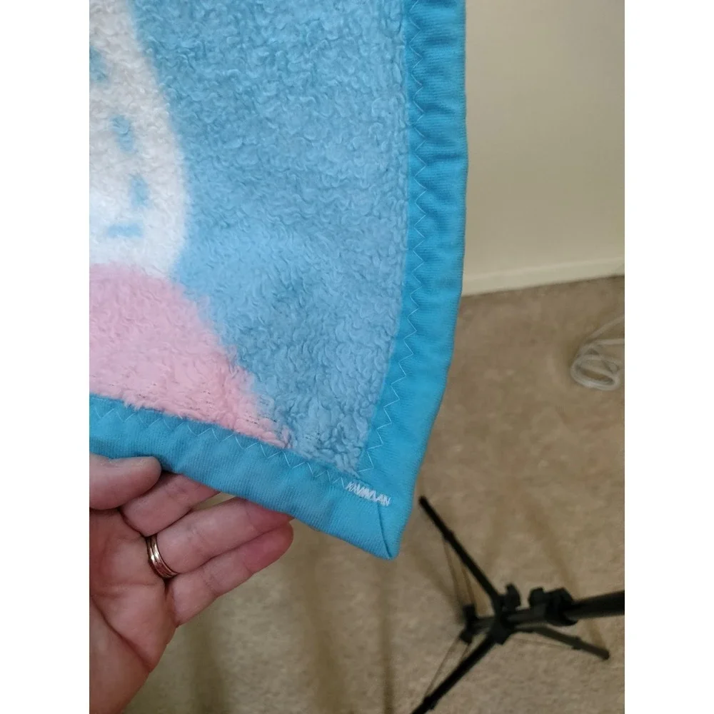 Vintage Disney Winnie The Pooh Piglet Soft Plush Baby Blanket Nursery 30x45